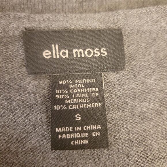 Ella Moss 90% Merino Wool 10% Cashmere Gray/Purp Open Front  Sz S Women Cardigan - Picture 6 of 9